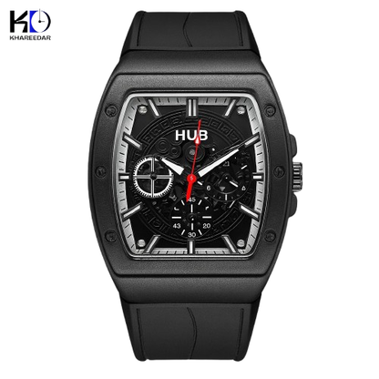 Black Sports Chronograph Watch for Men | With Free Box